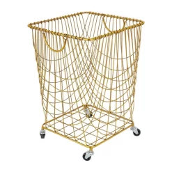 Juniper + Ivory Grayson Lane 24 In. X 16 In. Glam Storage Cart Gold Iron - 31621