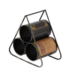Juniper + Ivory 10 In. X 11 In. Industrial Wine Holder Black Metal - Juniper + Ivory 34925 -Home Haven Deals 268 34925 10