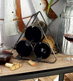 Juniper + Ivory 10 In. X 11 In. Industrial Wine Holder Black Metal - Juniper + Ivory 34925 -Home Haven Deals 268 34925 1 2