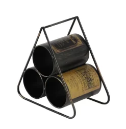 Juniper + Ivory 10 In. X 11 In. Industrial Wine Holder Black Metal - Juniper + Ivory 34925 -Home Haven Deals 268 34925 8