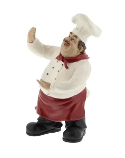 Juniper + Ivory 14 In. X 8 In. Traditional Sculpture Maroon Polystone Chef - Juniper + Ivory 35542 -Home Haven Deals 268 35542 7