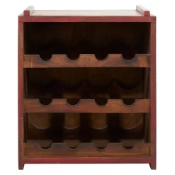Juniper + Ivory 16 In. X 14 In. Farmhouse Wine Rack Red Wood - Juniper + Ivory 36918 -Home Haven Deals 268 36918 7