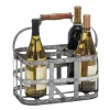 Juniper + Ivory 7 In. X 13 In. Farmhouse Wine Holder Silver Metal - Juniper + Ivory 38153