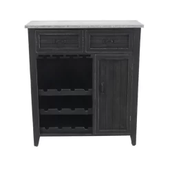 Juniper + Ivory Grayson Lane 36 In. X 32 In. Farmhouse Wine Storage Black Wood - Juniper + Ivory 45894 10 Juniper + Ivory Grayson Lane 36 In. X 32 In. Farmhouse Wine Storage Black Wood - Juniper + Ivory 45894 -Home Haven Deals 268 45894 7