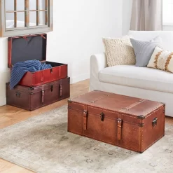 Juniper + Ivory Grayson Lane Set Of 3 32 In., 29 In., 26 In. Rustic Trunk Brown Wood - Juniper + Ivory 56670 -Home Haven Deals 268 56670 2