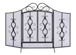 Juniper + Ivory 40 In. X 60 In. Traditional Fireplace Screen Grey Metal - Juniper + Ivory 63348