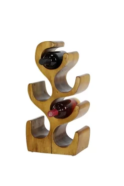 Juniper + Ivory 20 In. X 10 In. Rustic Wine Holder Rack Brown Wood - Juniper + Ivory 66073