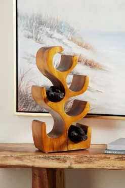 Juniper + Ivory 20 In. X 10 In. Rustic Wine Holder Rack Brown Wood - Juniper + Ivory 66073 9 Juniper + Ivory 20 In. X 10 In. Rustic Wine Holder Rack Brown Wood - Juniper + Ivory 66073 -Home Haven Deals 268 66073 1 2