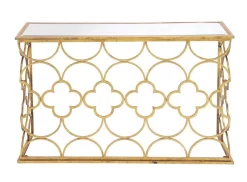 Juniper + Ivory 31 In. X 49 In. Glam Console Table Gold Metal - Juniper + Ivory 67050