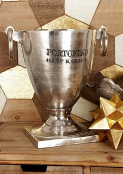 Juniper + Ivory 18 In. X 16 In. Contemporary Wine Holder Cooler Silver Metal - Juniper + Ivory 68888 -Home Haven Deals 268 68888 1 2