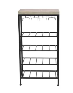 Juniper + Ivory Grayson Lane 36 In. X 19 In. Industrial Wine Storage Black Metal - Juniper + Ivory 74847 -Home Haven Deals 268 74847 10