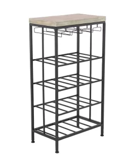 Juniper + Ivory Grayson Lane 36 In. X 19 In. Industrial Wine Storage Black Metal - Juniper + Ivory 74847 -Home Haven Deals 268 74847 7