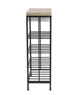 Juniper + Ivory Grayson Lane 36 In. X 19 In. Industrial Wine Storage Black Metal - Juniper + Ivory 74847 -Home Haven Deals 268 74847 8