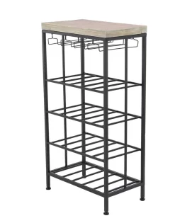 Juniper + Ivory Grayson Lane 36 In. X 19 In. Industrial Wine Storage Black Metal - Juniper + Ivory 74847 -Home Haven Deals 268 74847 9