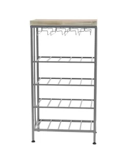 Juniper + Ivory Grayson Lane 36 In. X 19 In. Contemporary Wine Storage Grey Metal - Juniper + Ivory 74848 -Home Haven Deals 268 74848 10