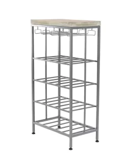 Juniper + Ivory Grayson Lane 36 In. X 19 In. Contemporary Wine Storage Grey Metal - Juniper + Ivory 74848 -Home Haven Deals 268 74848 9