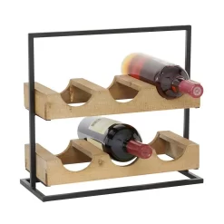 Juniper + Ivory 13 In. X 14 In. Farmhouse Wine Holder Brown Wood - Juniper + Ivory 77897