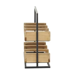 Juniper + Ivory 13 In. X 14 In. Farmhouse Wine Holder Brown Wood - Juniper + Ivory 77897 -Home Haven Deals 268 77897 7