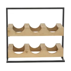 Juniper + Ivory 13 In. X 14 In. Farmhouse Wine Holder Brown Wood - Juniper + Ivory 77897 -Home Haven Deals 268 77897 8