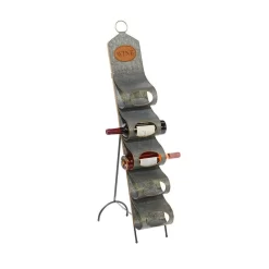 Juniper + Ivory 40 In. X 7 In. Contemporary Standing Wine Rack Grey Metal - Juniper + Ivory 77900