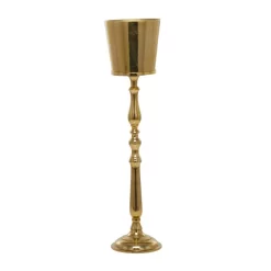 Juniper + Ivory Grayson Lane 9 In. X 9 In. Traditional Wine Holder Gold Aluminum - 89571