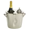 Juniper + Ivory 10 In. X 11 In. Traditional Wine Holder Cooler Silver Metal - Juniper + Ivory 90980
