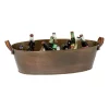Juniper + Ivory 10 In. X 31 In. Contemporary Wine Holder Bucket Bronze Metal - Juniper + Ivory 90991