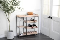 Juniper + Ivory 37 In. X 31 In. X 12In. Farmhouse Standing Wine Rack Brown Wood - Juniper + Ivory 92173 11 Juniper + Ivory 37 In. X 31 In. X 12In. Farmhouse Standing Wine Rack Brown Wood - Juniper + Ivory 92173 -Home Haven Deals 268 92173 2