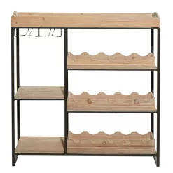 Juniper + Ivory 37 In. X 31 In. X 12In. Farmhouse Standing Wine Rack Brown Wood - Juniper + Ivory 92173 14 Juniper + Ivory 37 In. X 31 In. X 12In. Farmhouse Standing Wine Rack Brown Wood - Juniper + Ivory 92173 -Home Haven Deals 268 92173 9
