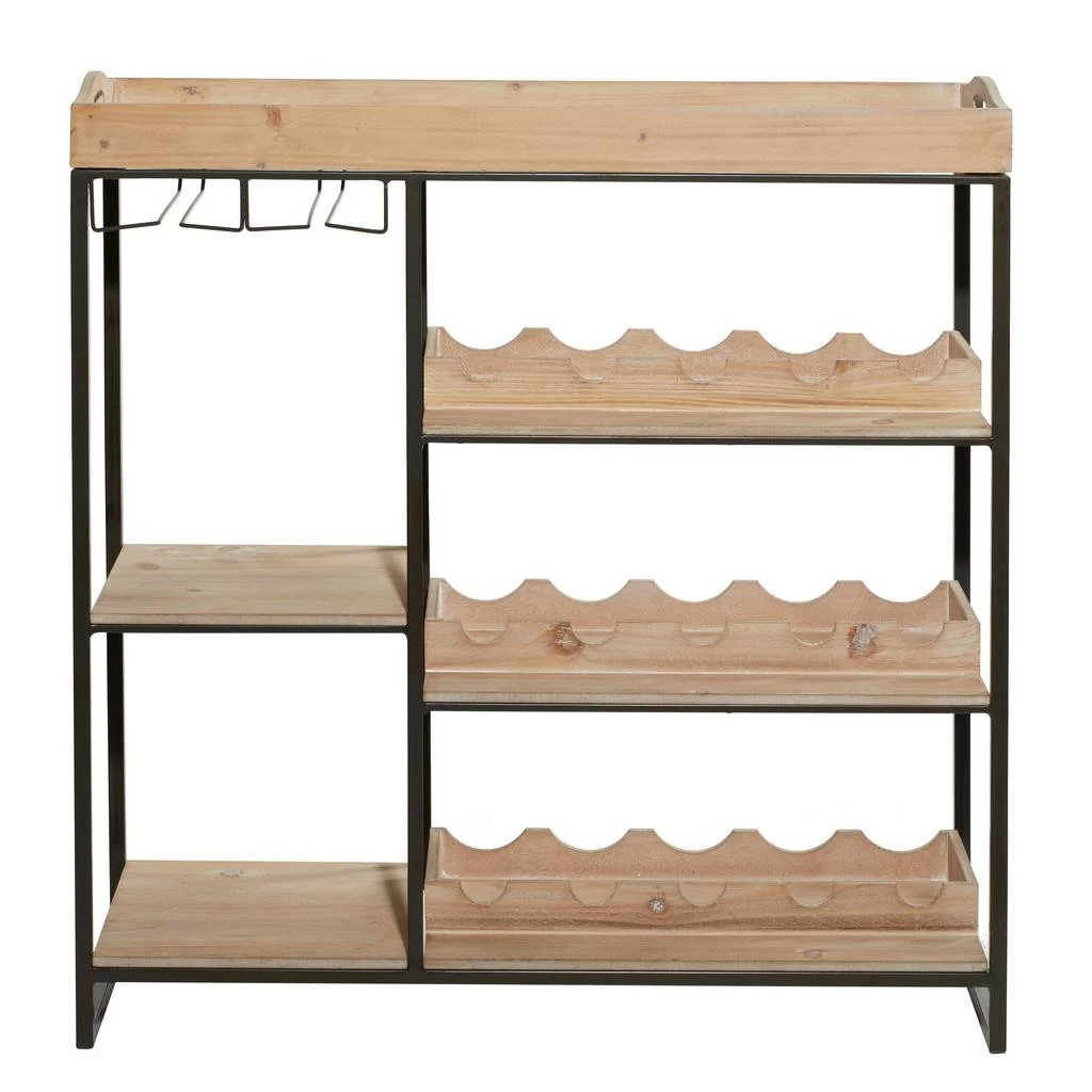 Juniper + Ivory 37 In. X 31 In. X 12In. Farmhouse Standing Wine Rack Brown Wood - Juniper + Ivory 92173 7 Juniper + Ivory 37 In. X 31 In. X 12In. Farmhouse Standing Wine Rack Brown Wood - Juniper + Ivory 92173 - Image 7