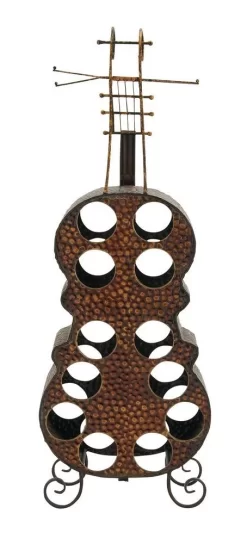 Juniper + Ivory 47 In. X 17 In. Traditional Wine Holder Rack Brass Metal - Juniper + Ivory 92354 -Home Haven Deals 268 92354 7