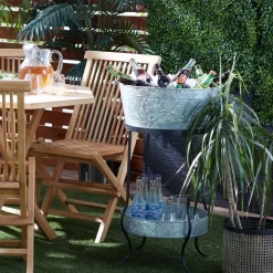 Juniper + Ivory 34 In. X 19 In. Contemporary Wine Holder Bucket Grey Metal - Juniper + Ivory 97421 -Home Haven Deals 268 97421 1 2