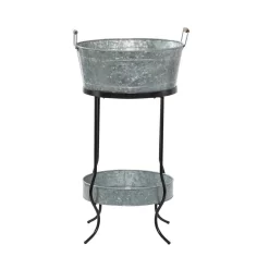 Juniper + Ivory 34 In. X 19 In. Contemporary Wine Holder Bucket Grey Metal - Juniper + Ivory 97421 -Home Haven Deals 268 97421 7