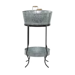 Juniper + Ivory 34 In. X 19 In. Contemporary Wine Holder Bucket Grey Metal - Juniper + Ivory 97421 -Home Haven Deals 268 97421 8