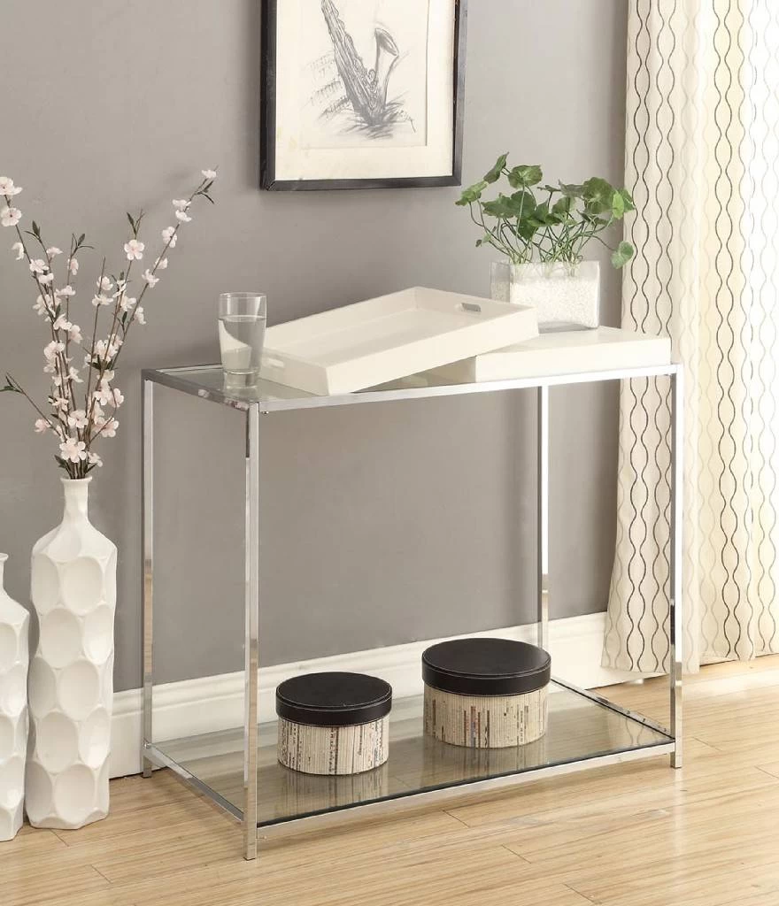 Palm Beach Console Table In White Finish - Convenience Concepts 131399W 1 Palm Beach Console Table In White Finish - Convenience Concepts 131399W