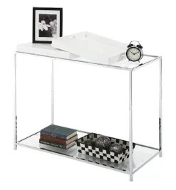 Palm Beach Console Table In White Finish - Convenience Concepts 131399W 7 Palm Beach Console Table In White Finish - Convenience Concepts 131399W -Home Haven Deals 27 131399w 3