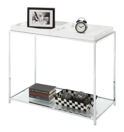 Palm Beach Console Table In White Finish - Convenience Concepts 131399W 8 Palm Beach Console Table In White Finish - Convenience Concepts 131399W -Home Haven Deals 27 131399w 4