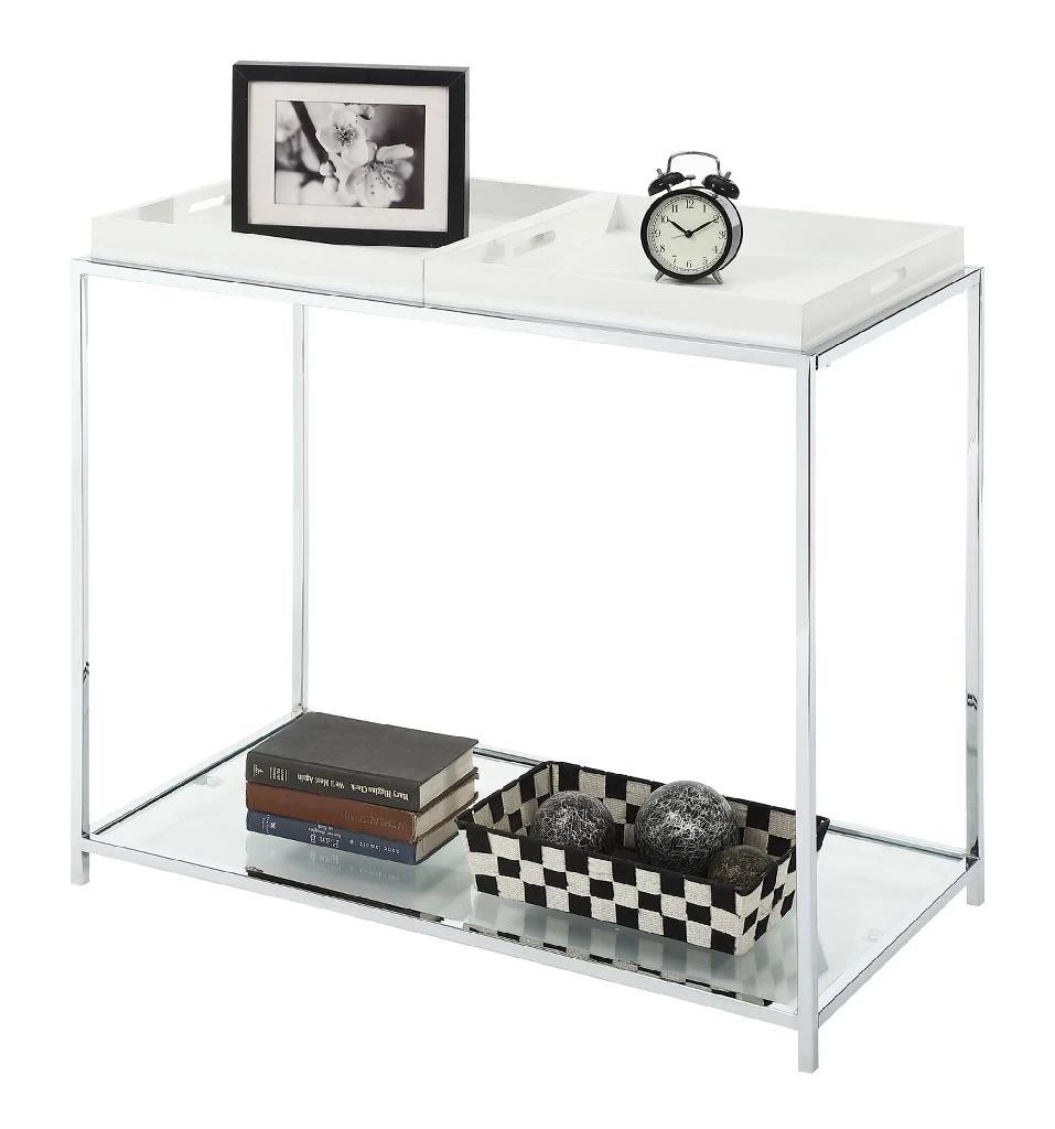Palm Beach Console Table In White Finish - Convenience Concepts 131399W 4 Palm Beach Console Table In White Finish - Convenience Concepts 131399W - Image 4