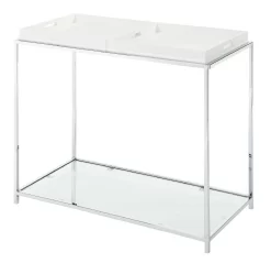 Palm Beach Console Table In White Finish - Convenience Concepts 131399W 9 Palm Beach Console Table In White Finish - Convenience Concepts 131399W -Home Haven Deals 27 131399w 5