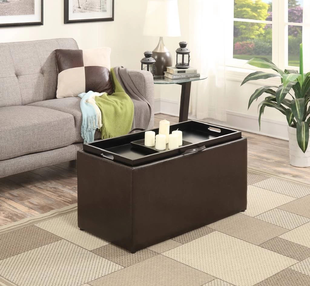 Manhattan Storage Bench W/ 4 Collapsible Ottomans In Espresso Finish - Convenience Concepts 143008 1 Manhattan Storage Bench W/ 4 Collapsible Ottomans In Espresso Finish - Convenience Concepts 143008