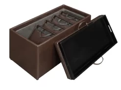Manhattan Storage Bench W/ 4 Collapsible Ottomans In Espresso Finish - Convenience Concepts 143008 8 Manhattan Storage Bench W/ 4 Collapsible Ottomans In Espresso Finish - Convenience Concepts 143008 -Home Haven Deals 27 143008 4