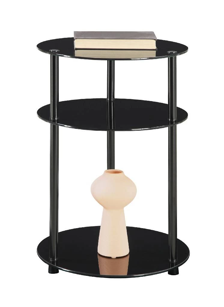 3 Tier Round Table, Black Glass In Black Glass Finish - Convenience Concepts 157007B 2 3 Tier Round Table, Black Glass In Black Glass Finish - Convenience Concepts 157007B - Image 2