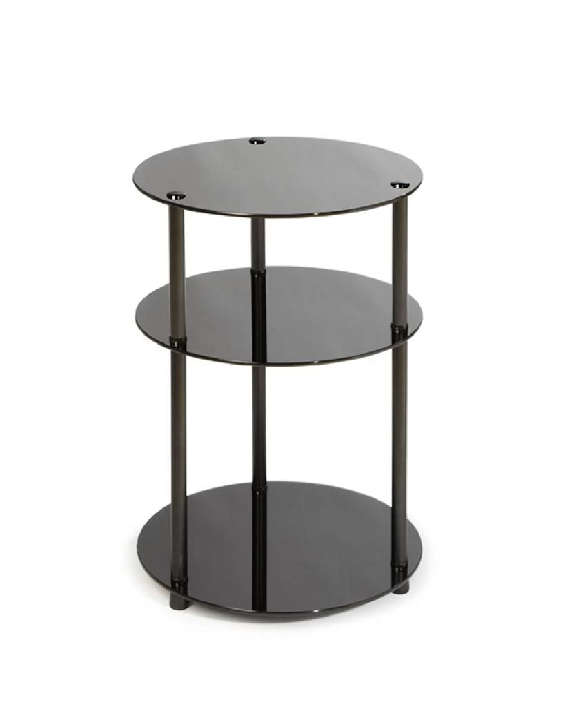 3 Tier Round Table, Black Glass In Black Glass Finish - Convenience Concepts 157007B 3 3 Tier Round Table, Black Glass In Black Glass Finish - Convenience Concepts 157007B - Image 3