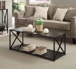 Tucson Coffee Table In Black Finish - Convenience Concepts 161842BL
