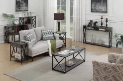 Tucson Wedge End Table In Weathered Gray / Black - Convenience Concepts 161860WGY -Home Haven Deals 27 161860wgy 4