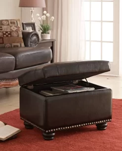 5th Avenue Storage Ottoman In Espresso Finish - Convenience Concepts 163010E