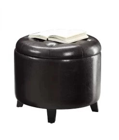 Round Espresso Ottoman - Convenience Concepts 163060E 7 Round Espresso Ottoman - Convenience Concepts 163060E -Home Haven Deals 27 163060e 3