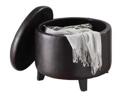 Round Espresso Ottoman - Convenience Concepts 163060E 8 Round Espresso Ottoman - Convenience Concepts 163060E -Home Haven Deals 27 163060e 4