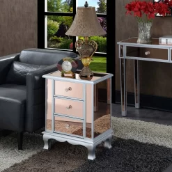 Gold Coast Vineyard Mirrored 3 Drawer End Table - Convenience Concepts 413359CPKSS 13 Gold Coast Vineyard Mirrored 3 Drawer End Table - Convenience Concepts 413359CPKSS -Home Haven Deals 27 413359cpkss 1 1
