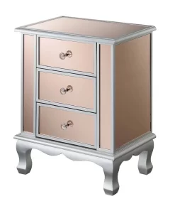 Gold Coast Vineyard Mirrored 3 Drawer End Table - Convenience Concepts 413359CPKSS 11 Gold Coast Vineyard Mirrored 3 Drawer End Table - Convenience Concepts 413359CPKSS -Home Haven Deals 27 413359cpkss 3